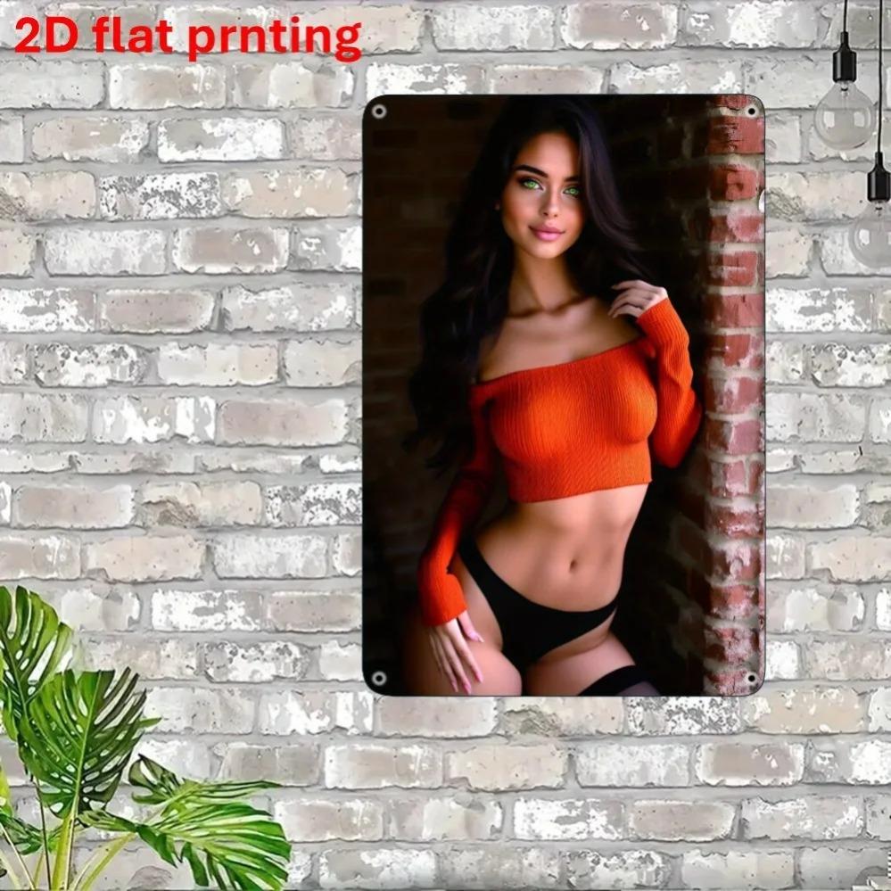 Vintage 2D Flat Printed Metal Wall Decor 8x12 Inch Retro Art for Home Bar Cafe Garage Outdoor Beach Party