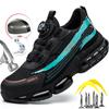 Fashion ZLMY Air Cushion Safety Shoes Men Steel Toe Sneakers Rotated Button Stab-Proof Anti-smash Men's Work Safety Boots Man Work Shoes