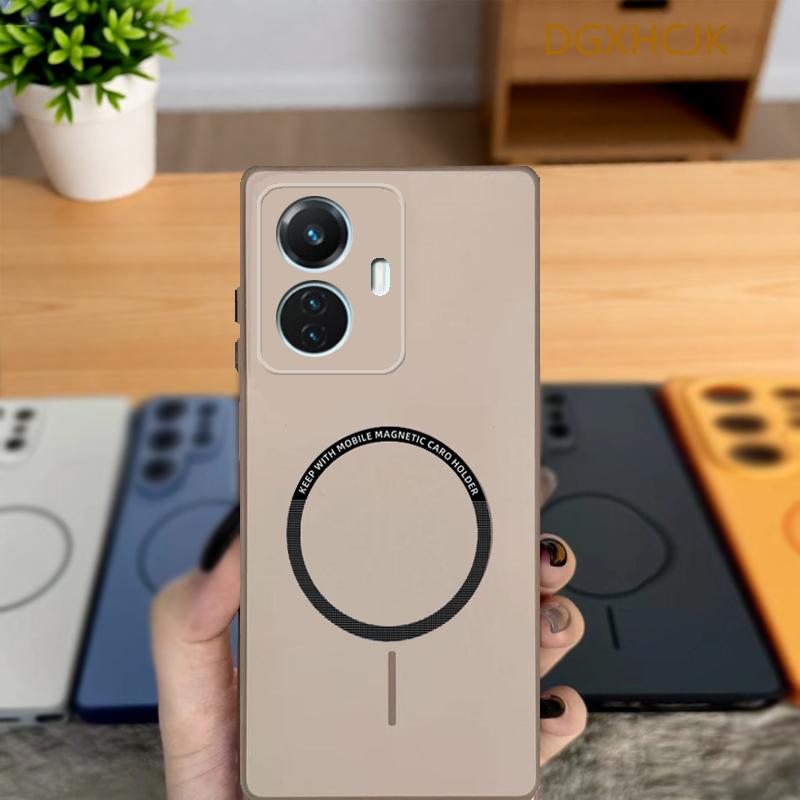 

For Vivo IQOO Z6 44w Case vivo T1 4G Phone Case Vivo Y55 4G Cover Vivo T1 44w Shookproof Color magnetic hard Silicone back cover For Vivo IQOO Z6 44w