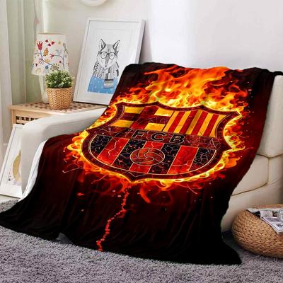 1pc FCB Flames Soft Warm Throw Blanket Nap Blanket For Couch Sofa Office Bed Camping Travel,Comfortable