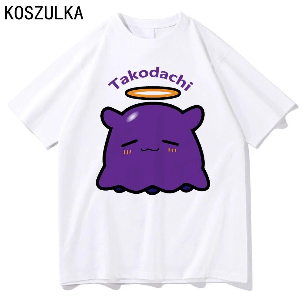 Hololive Takodachi T-shirt High Quality Cotton Tee Shirt Summer T Shirts Graphic Sudaderas Tako Unisex/women Hip Hop Sweatshirts Unisex