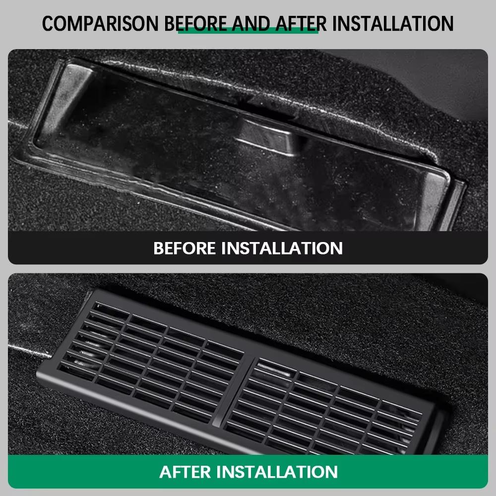 2Pcs/Set For Tesla Model Y Under Seat Air Vent Cover Plastic Air Outlet Grille Protect Cover