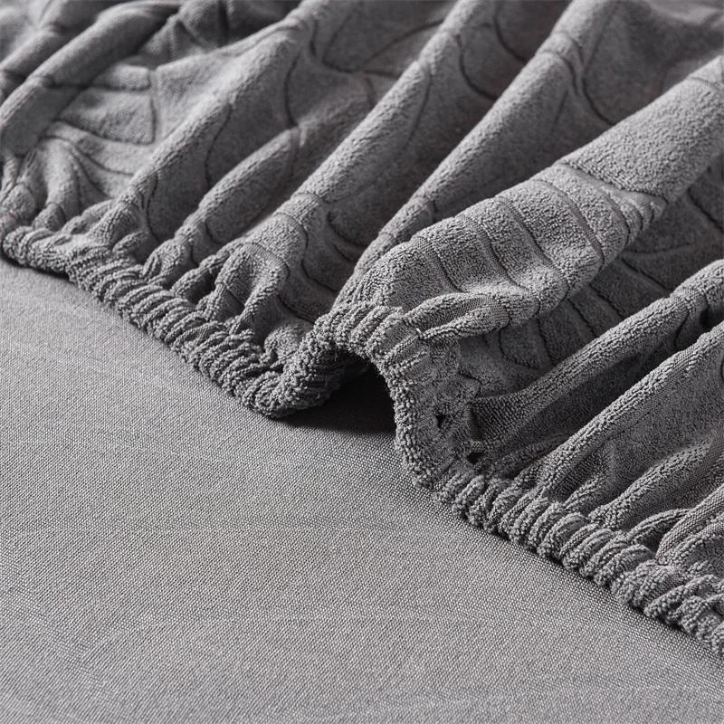 Elastischer Ohrensesselbezug Stretch Blätter Jacquard Sesselbezüge Einfarbig Einzelsofa Überwürfe mit Kissenbezug Heimdeko