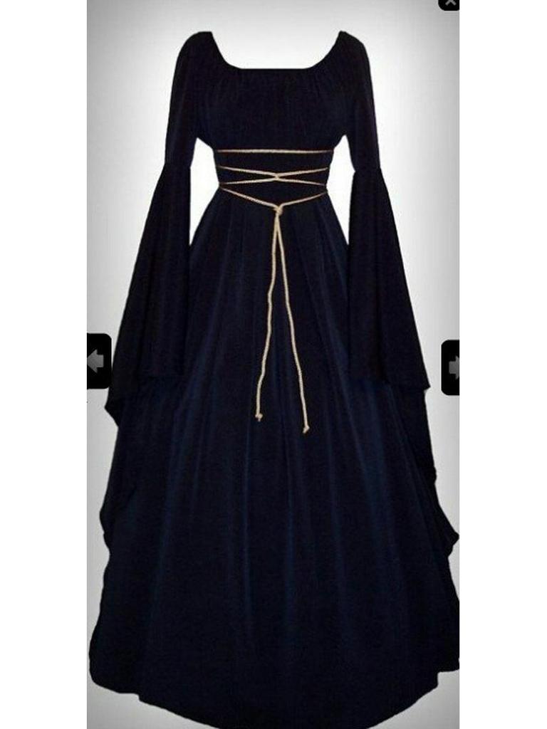 Women's Black Lace-Up Witch Costume for Stage Performance and Halloween Party