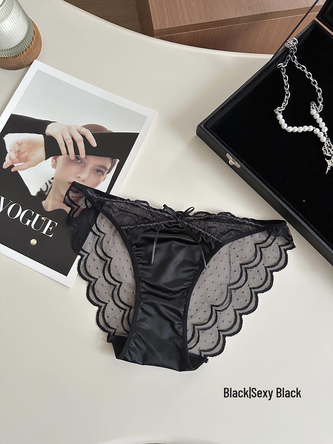

2025 Romantic High-Cut Lace Panties for Women - Luxurious, Sexy Thongs with Antibacterial Cotton One Size [80-130]