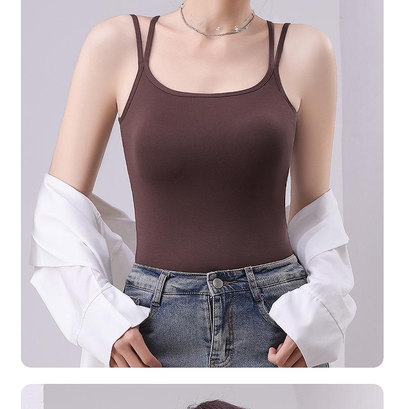 Damski Seksowny Top Kamizelka Plus Size z Wkładkami na Biust - Wszechstronna Bielizna Wewnętrzna i Odzież Wierzchnia