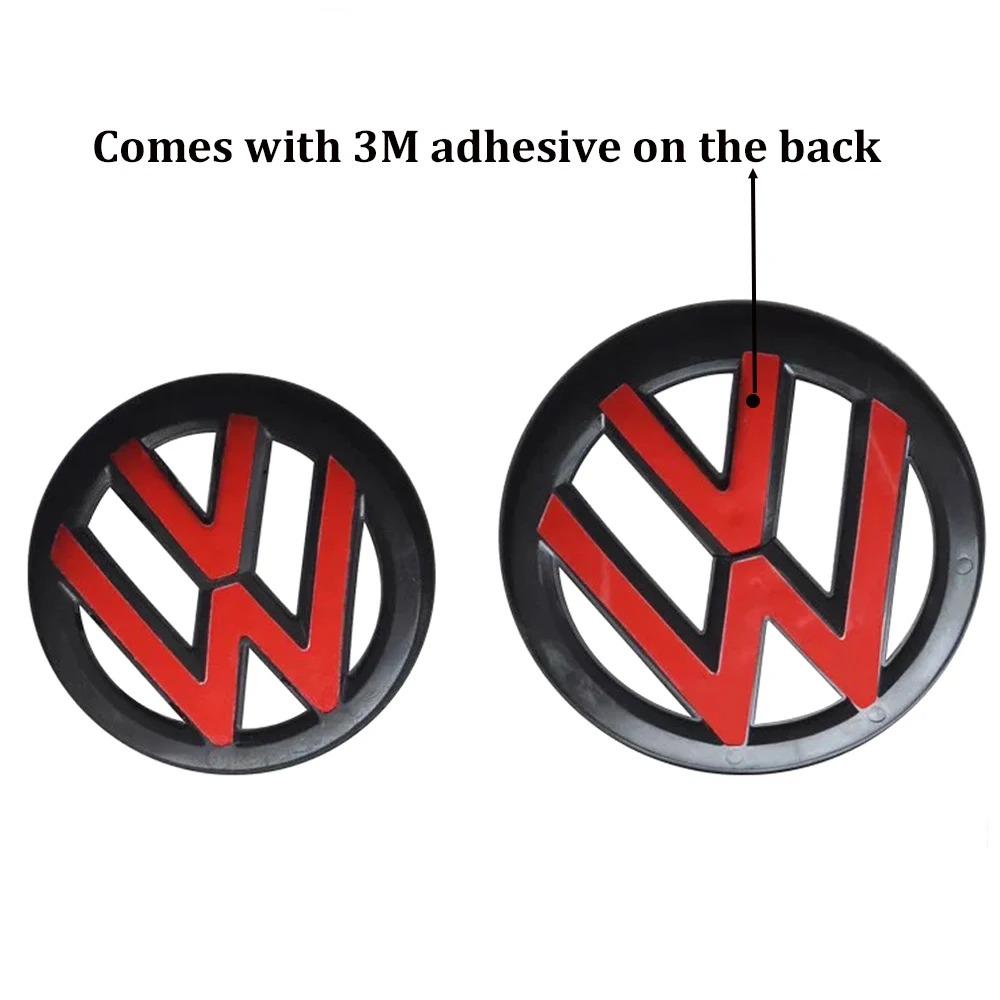 VW 2pcs ABS Car Front Grill Emblem Rear Trunk Badge Logo for Volkswagen VW Golf 5 6 7 7.5 8 MK5 MK6 MK7 MK8 Polo Scirocco Sticker