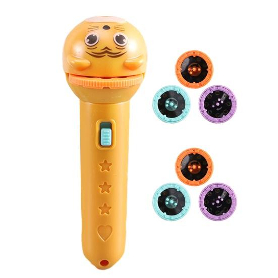 Kids Story Projector Flashlight Animal Image Projector Toy with Changeable Discs Early Learning Educational Toy for Bedtime Fun Gift for Children