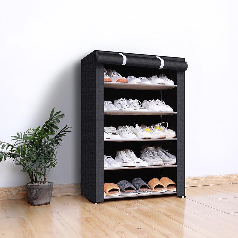 Multi-layer Dustproof Shoe Rack with Roller Blind for Dorms and Rental Rooms