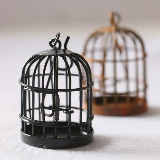 Miniature Dollhouse Birdcage Ornament Model Home Desktop Decor Kids Toy Gift