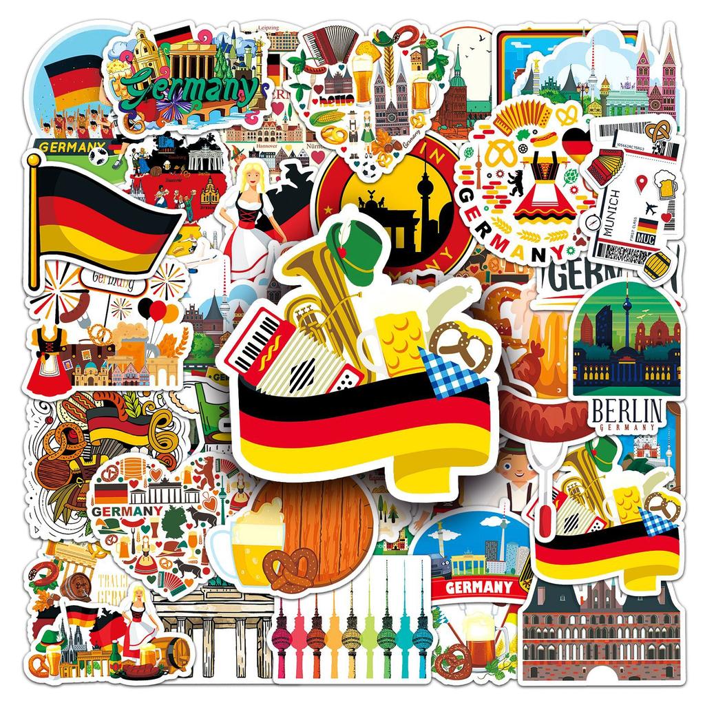 50Pcs Outdoor Scenic Tourism In Germany Graffiti Stickers Beautiful Scenery Cartoon Decal Notebook Phone Suitcase Kid Toys