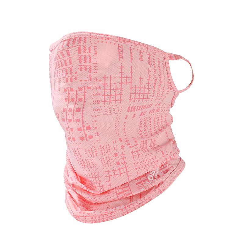 

Солнцезащитная маска для лица для женщин и мужчин, ледяной шелк, с петлями за уши, защита шеи, закрывающая все лицо, бандана-шарф для велоспорта, дышащая маска розовый