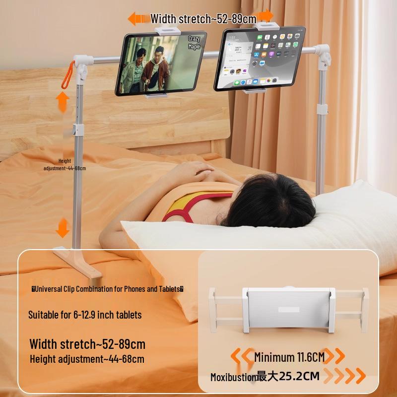 Verstellbarer Doppelgeräte-Ständer für Telefone und Tablets - Perfekt für Binge-Watching am Bett