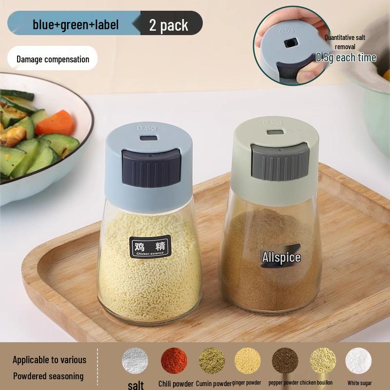 Kitchen Glass Press-Type Salt Dispenser & Seasoning Jar - Newcomer Discount