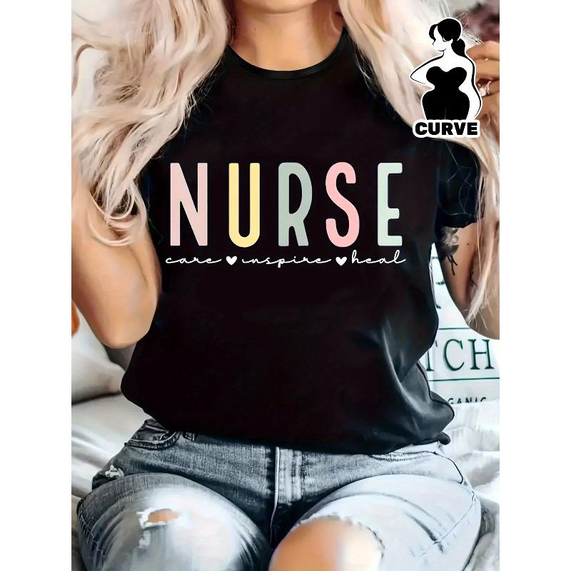 

Print Plus Size Women s Casual T-Shirt, Round Neck, Slightly Elastic Fabric, Regular Style, Comfortable Top for All Seasons Women Clothes S чёрный