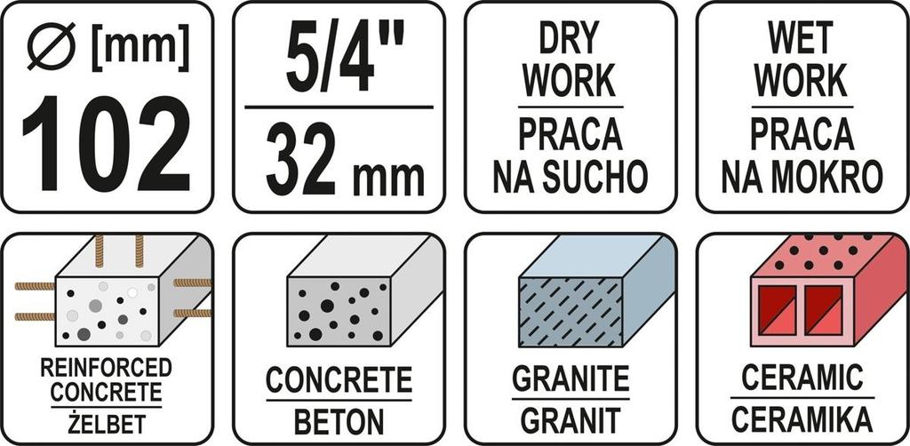 CORE DRILL FOR DRILL 102MM YT-60376 YATO