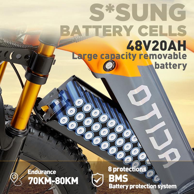 BURCHDA Ny RX50 1800W 50 km/h Elektrisk Mountainbike för Vuxna, 48V 20Ah Litiumbatteri 26 tums Fat Tire Ebike