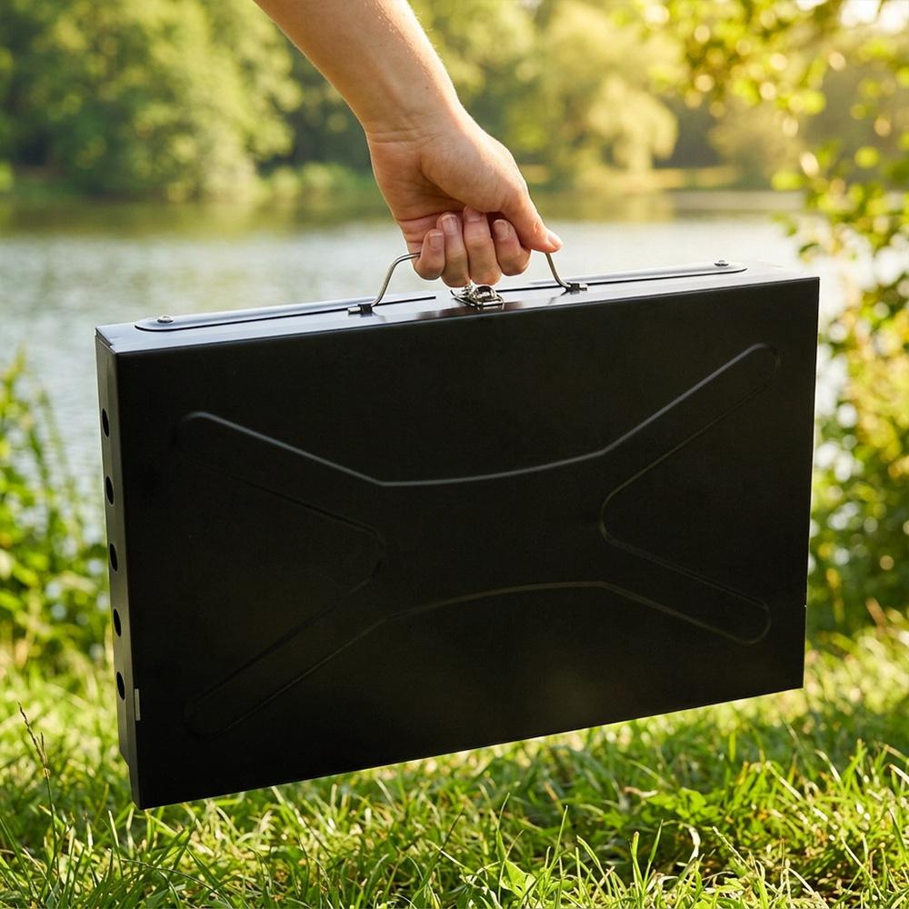 Grill Węglowy Składany Przenośny Ogrodowy Turystyczny Piknikowy Mały 43 Cm