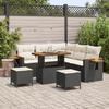 Set de canapé de jardin vidaXL 8 pièces avec coussins en rotin synthétique noir, Set de salle à manger jardin vidaXL 3 3365125