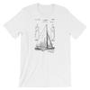 Segelboot Patent T-Shirt. Segelshirt - Segelgeschenk - Patentkunst - Erhältlich auf Schwarz Rot Weiß oder Grau Premium Baumwoll-T-Shirt.