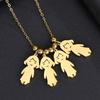 Stainless Steel Boy Girl Necklace Pendant Lover Necklace Choker Family Necklace  Lovers