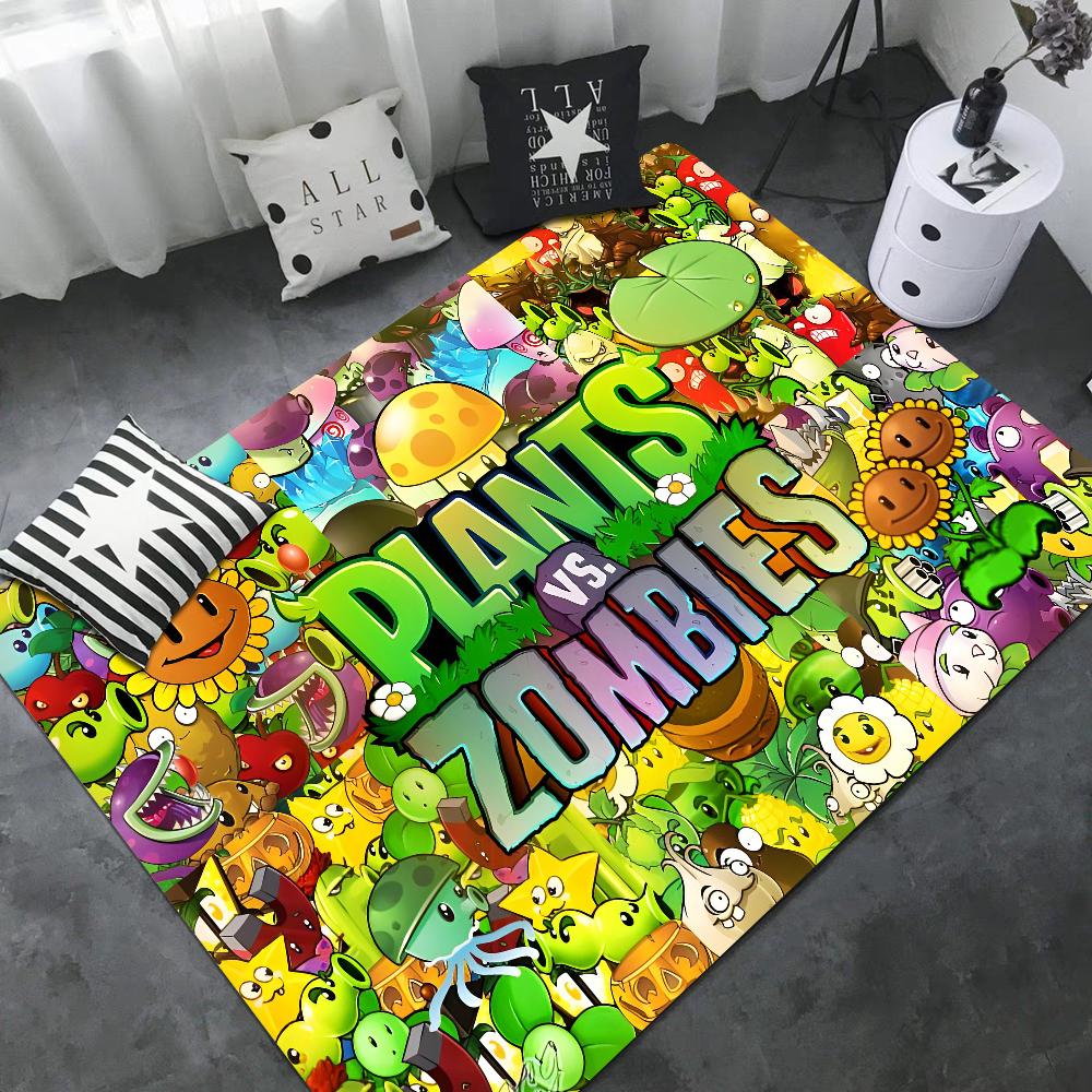 P-Plants-vs-Zombie Cartoon Door Mat Nordic Style Home Doormat Bathroom-Toilet Mats Bedroom Bedside Mats