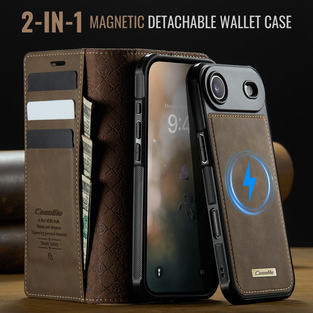For iPhone Air Case CASEME C49 Compatible with MagSafe RFID Blocking Detachable Wallet Leather Phone Cover