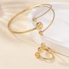 Gold and Silver Small Ball Clip Large Ball Level Bracelet Ring Set Women's Simple Fashion Personalized Wrist Finger Jewelry