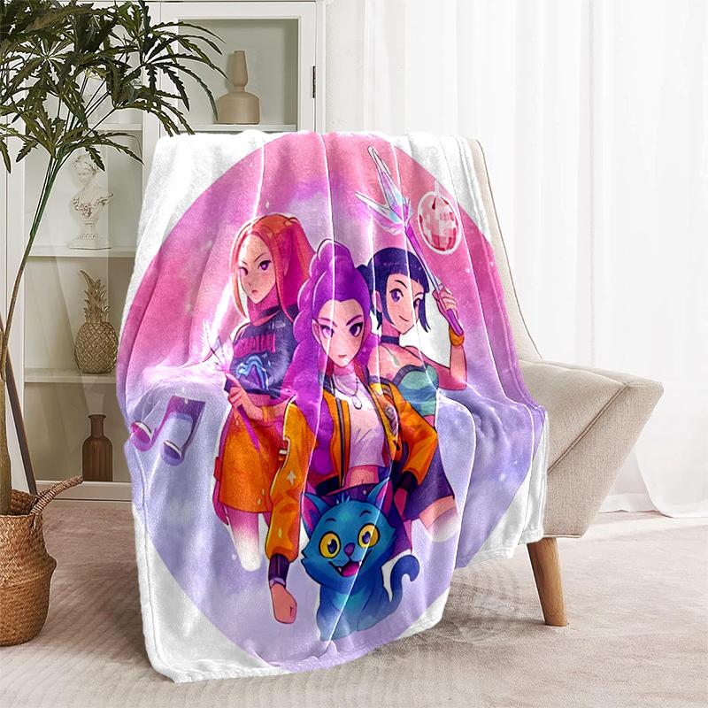 1pc Blanket Kpop Hunter7 Print Design, Lightweight Blanket for Sofa, Bed- Soft &Warm, Gift for All Seasons like Christmas, Halloween