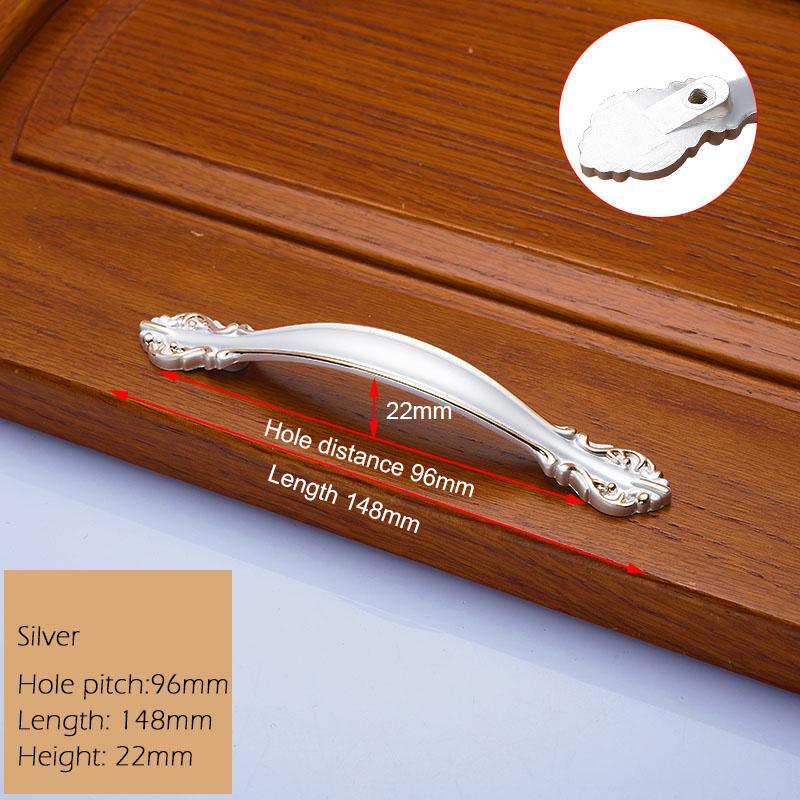 KAK European Zinc Alloy Cabinet Handles Wadrobe Door Pulls Drawer Knobs Kitchen Cupboard Handles Furniture Handle Hardware
