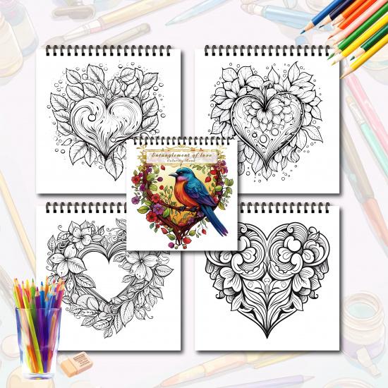 3pcs Coloring Books - Bird, Cat, Mandala Patterns, Thickened 30 Pages, Spiral Bound, Perfect for Stress Relief, Gift Ideas
