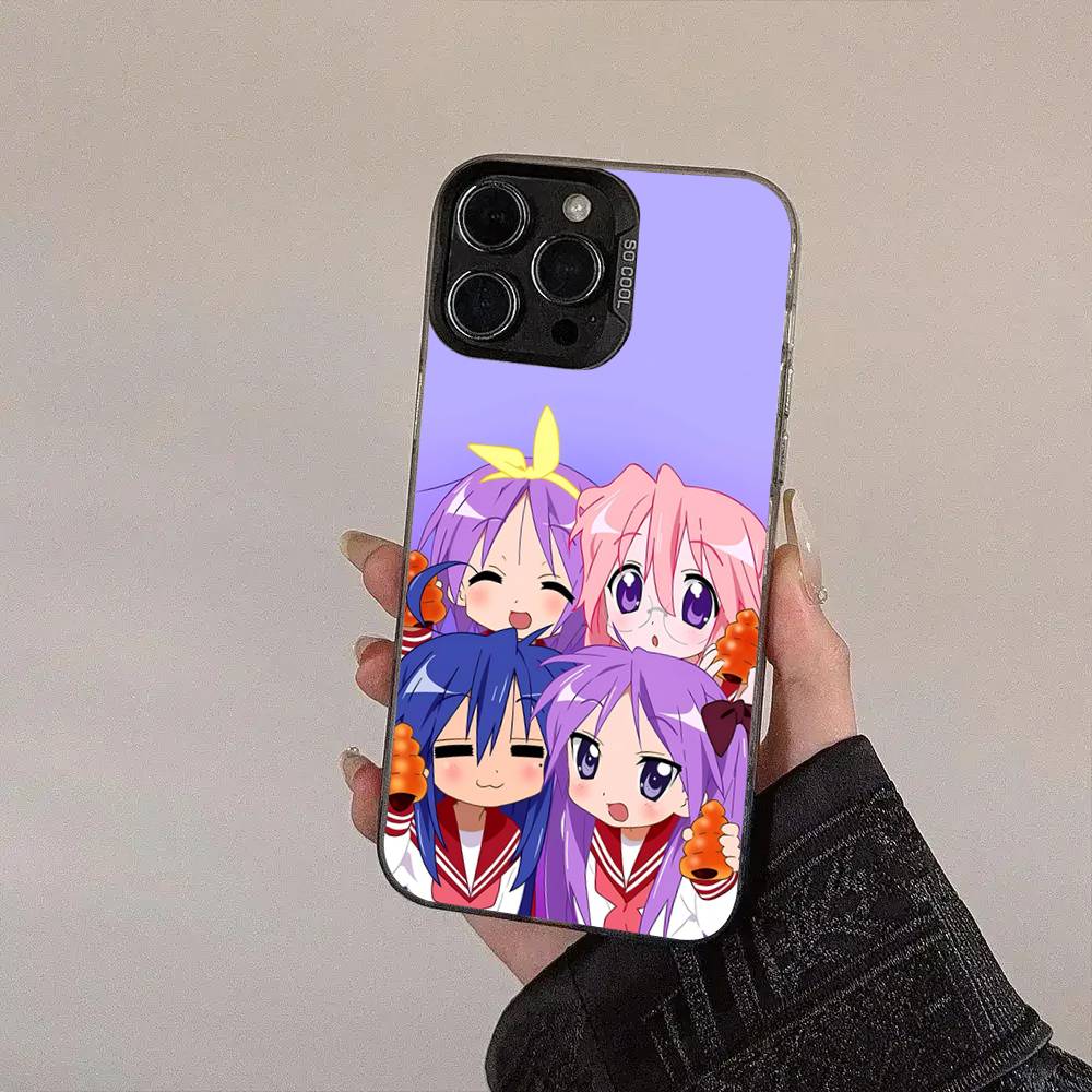 

Konata Izumi L-Lucky S-Star Frosted Phone Case For IPhone 17 16 15 14 Plus 13 12 11 Pro Max X Xs XR Silver Hard Cover iPhone 15
