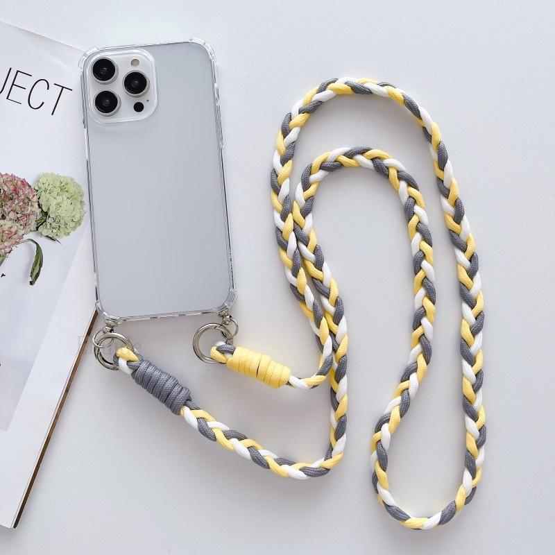 Crossbody Strap Neck Cord Case for Samsung Galaxy S24 S23 S22 Ultra S21 Plus S20 FE Note 20 Shockproof Braid Lanyard Clear Cover