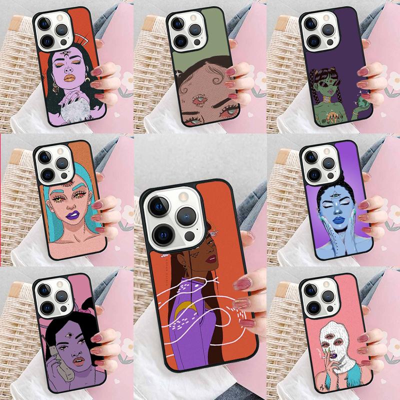 Three Eyed Girl Aesthetic Phone Case For iPhone 17 Air 15 16e 14 13 Pro Max Coque 12 11 Pro Max PLUS cover