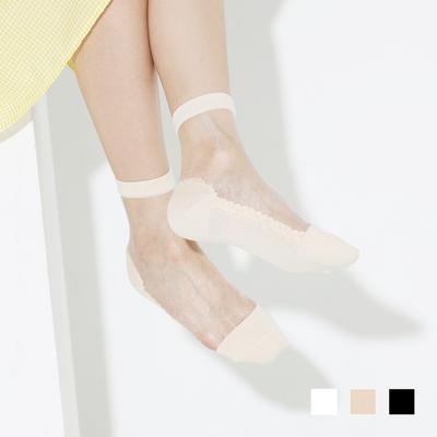 Calcetines básicos simples blancos hasta media pantorrilla transparentes