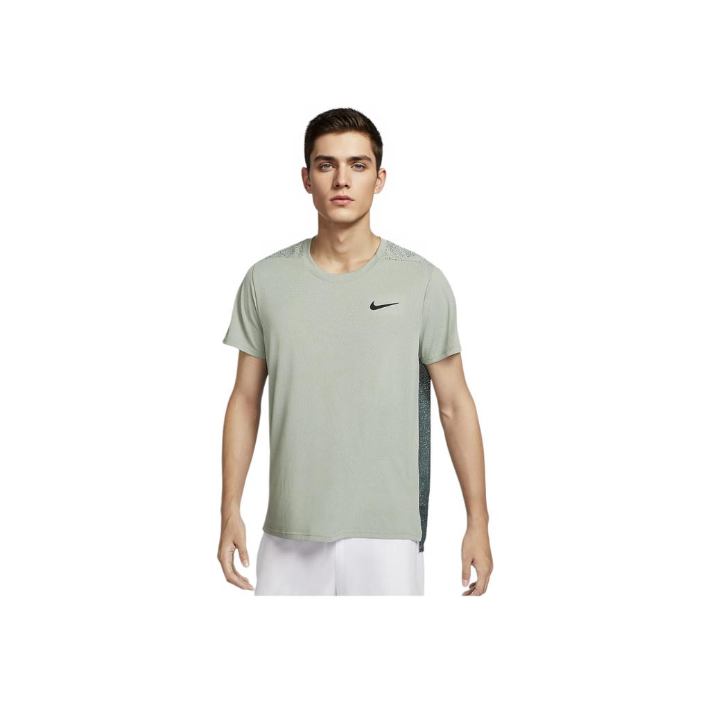 Nike Court Slam Dri-Fit Maglietta da Tennis Moda Traspirante Asciugatura Rapida Uomo Top Verde Orizzonte FQ2019-370