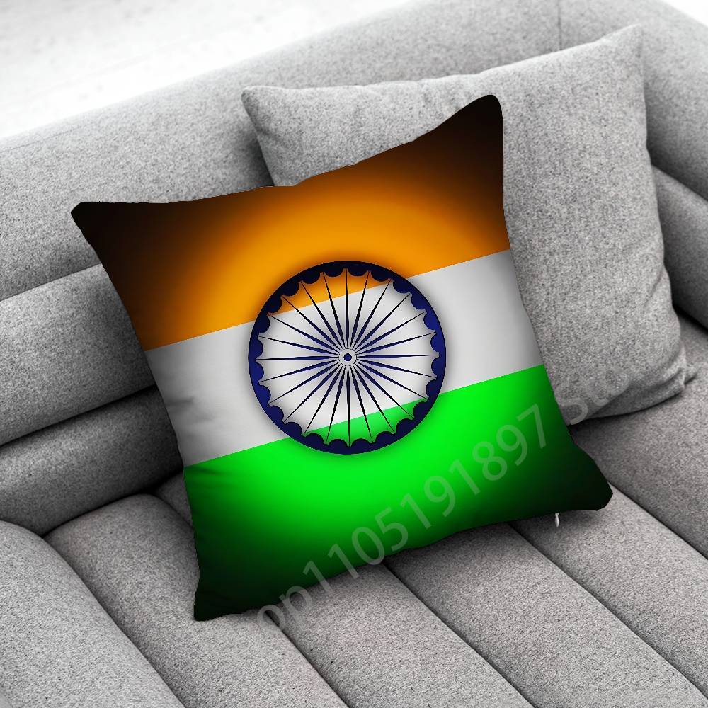 India Indian National Emble Flag Map Throw Pillow Case For 50cm 30cm 55cm 45cm 40cm Square Bed Pillowcase Cover