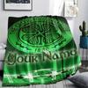 1PC Celtic Fc Crest Custom Name Patterned Flannel Blanket Suitable For All Seasons For Home Decor Warmth And Comfort Gifts Holiday Present