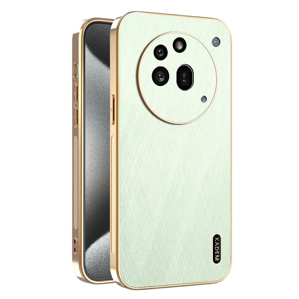 

KADEM For Nothing Phone (3a) Pro Case Electroplating Silk Texture PU+TPU Phone Back Cover Green