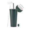 710ml Vacuum Insulated Stainless Steel Tumbler With Ceramic Coating Inner Straw Lid Hot Cold Drinks