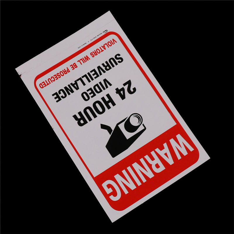 5Pcs 24H Cctv Video Camera System Security Warning Sign Sticker