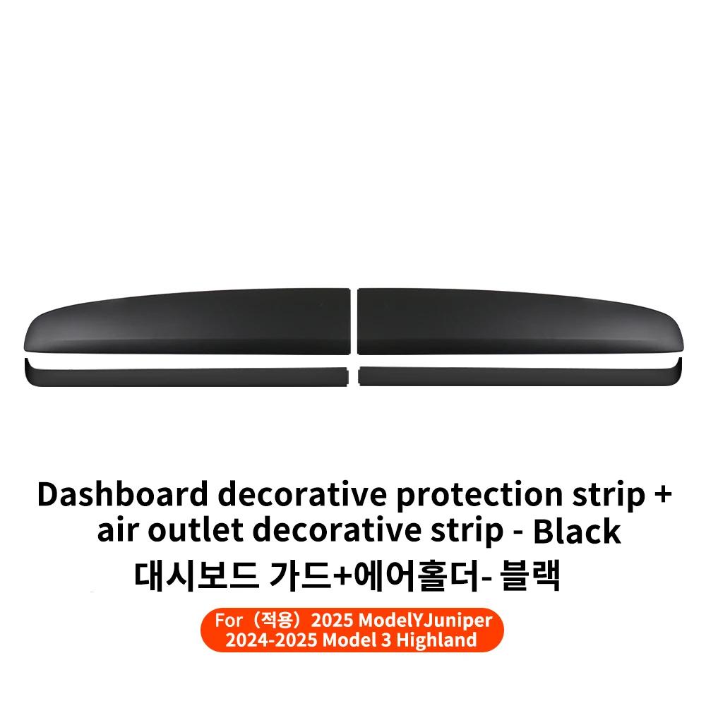 YZ For Tesla Model 3 Y Highland Juniper 2025 ABS Dashboard Panel Trim Strips Instrument Stickers Car Protector Pad Accessories