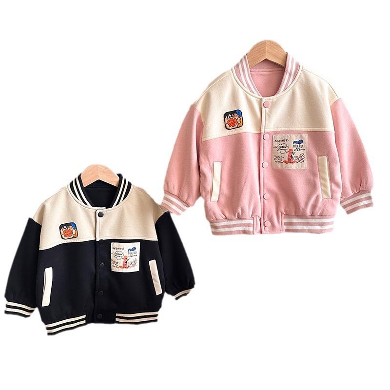 Boys Baseball Jacket Autumn Girls Coat Baby Fashion Jacket Children 2-8Y Tide Tops