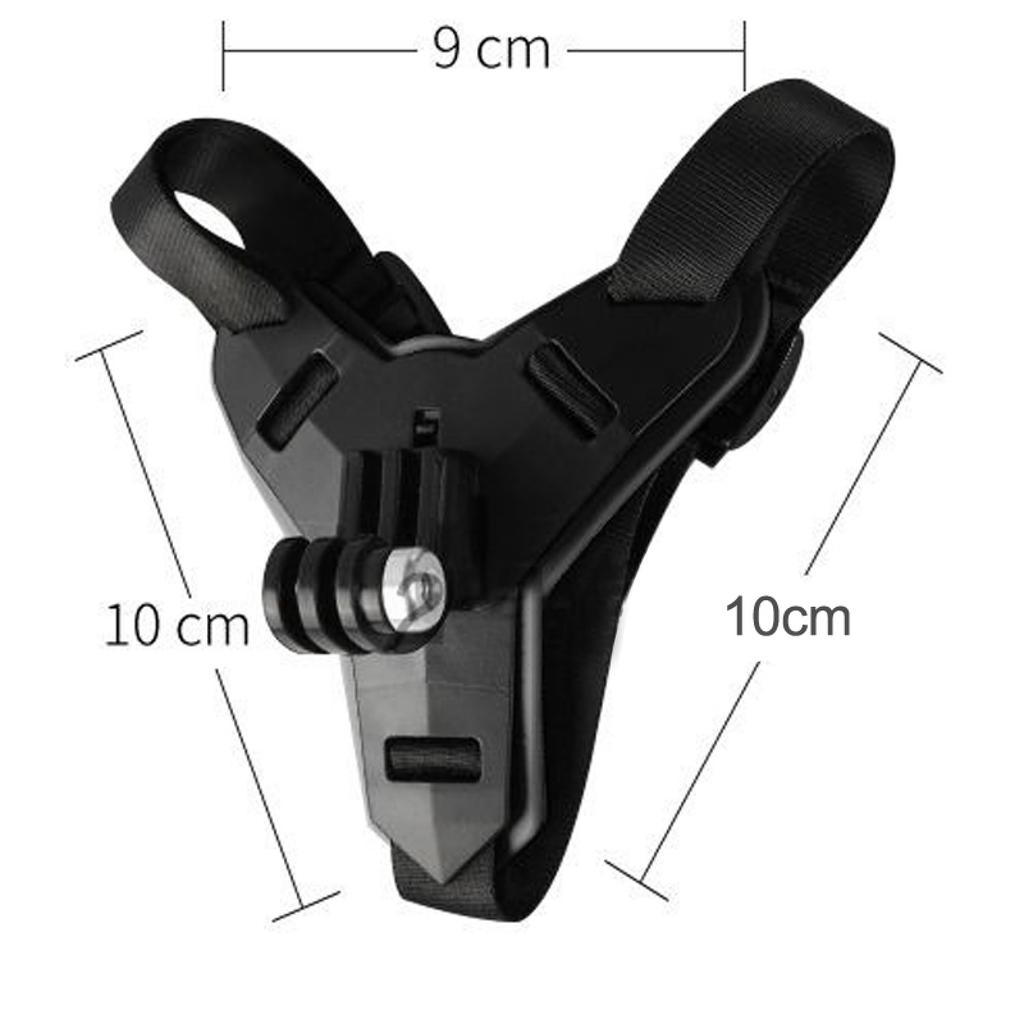 Black Motorcycle Helmet Chin Strap Mount For GoPro Hero 8/7/6/5 Full Face Motorcycle Helmet Chin Mount Bracket Adjustable Strap