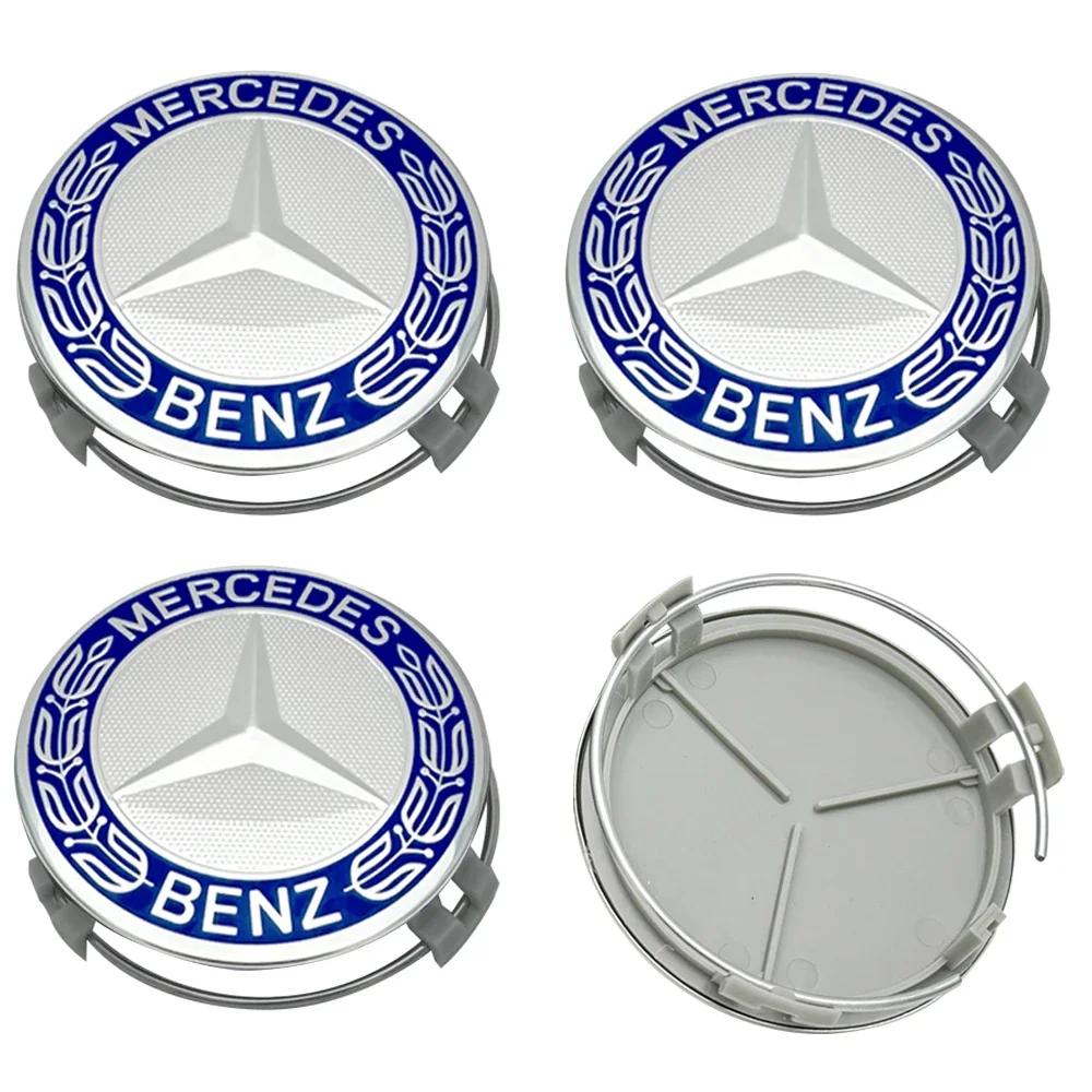 

C200 E300 Hot 2026 4pcs 75MM Black Car Styling Wheel Center Covers Hub Caps For Mercedes Benz W211 W203 W204 W210 W212 W220 W205
