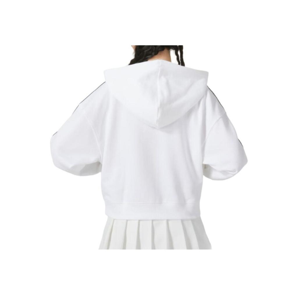 Adidas Three-Stripe Hooded Sports Jacket Women Jackets White IK8387