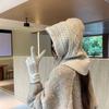 Ear Protection Knitted Hooded Caps One-Piece Neck Warmer Pullover Hat Winter Balaclava Hat
