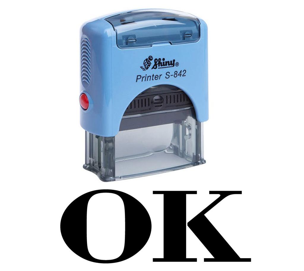 OK Self Inking Rubber Stamp Custom Shiny Office Stationary Stamp