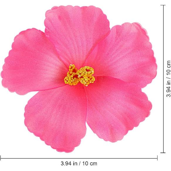 HOMSFOU 10PCS Hawaiian Faux Flowers Hibiscus Flowers Decoration Artificial Tropical Flower Vivid Flower for Hawaiian Luau Tabletop Decoration Party