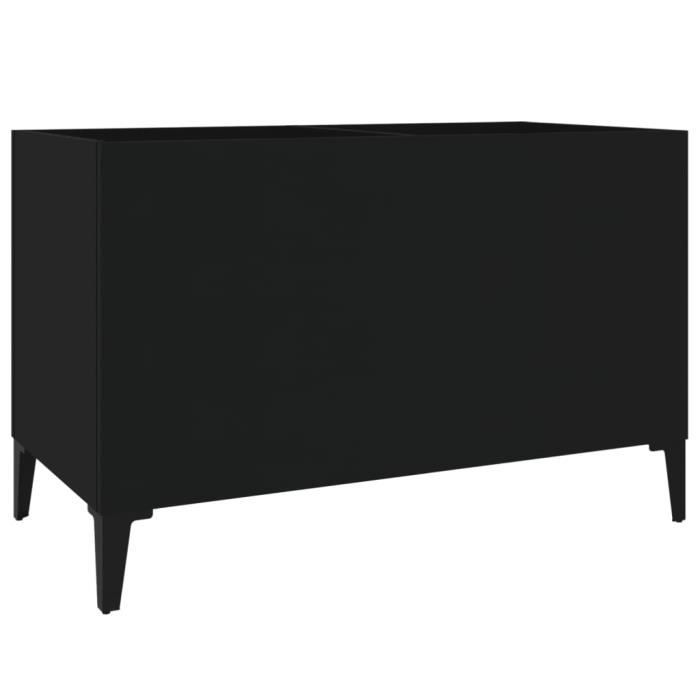 VidaXL Armoire à disques noir 74,5x38x48 cm bois d'ingénierie 831966